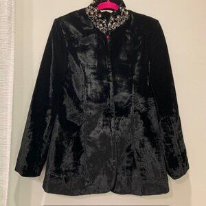 Soft Surroundings Vintage Velvet & Jeweled Jacket Size Small NWOT
